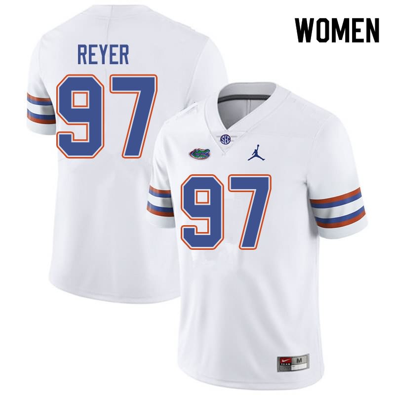 NCAA Florida Gators Theodore Reyer Women's #97 Jordan Brand White Stitched Authentic College Football Jersey FGI8864CG